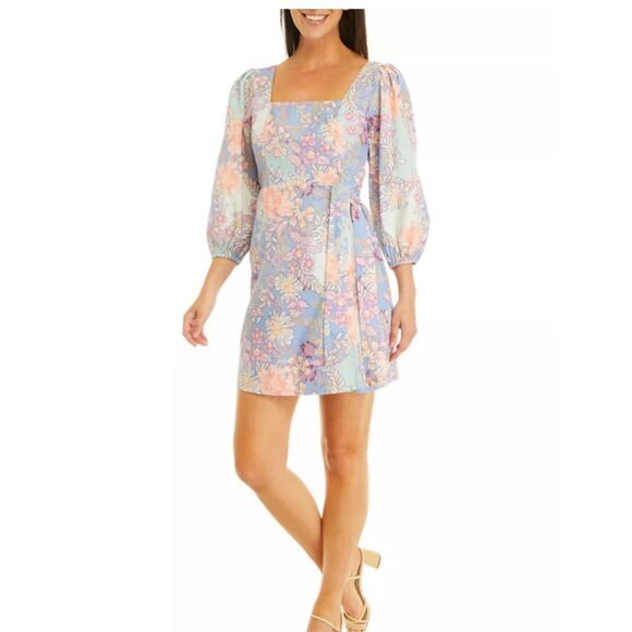 Vince Camuto Dresses & Skirts - NWT Vince Camuto Square Neck Floral Linen Cotton Sheath Dress - 6